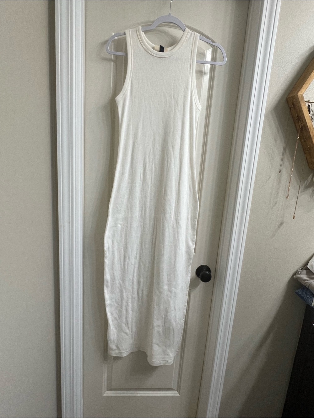 Universal Thread Cream Ribbed Sleeveless Maxi Dress